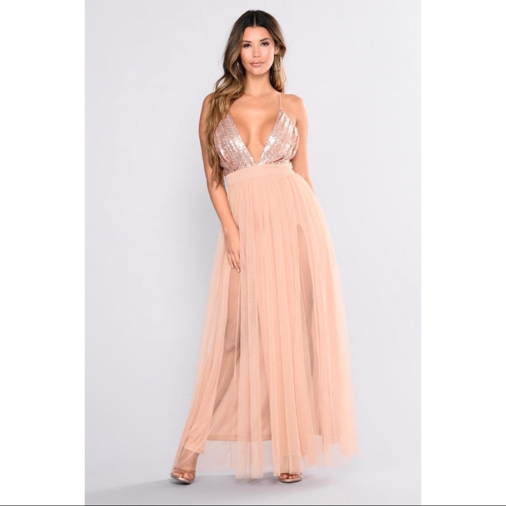Sequin dress Rose Gold